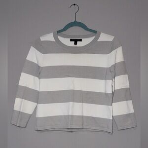 Banana Republic White and Gray Top